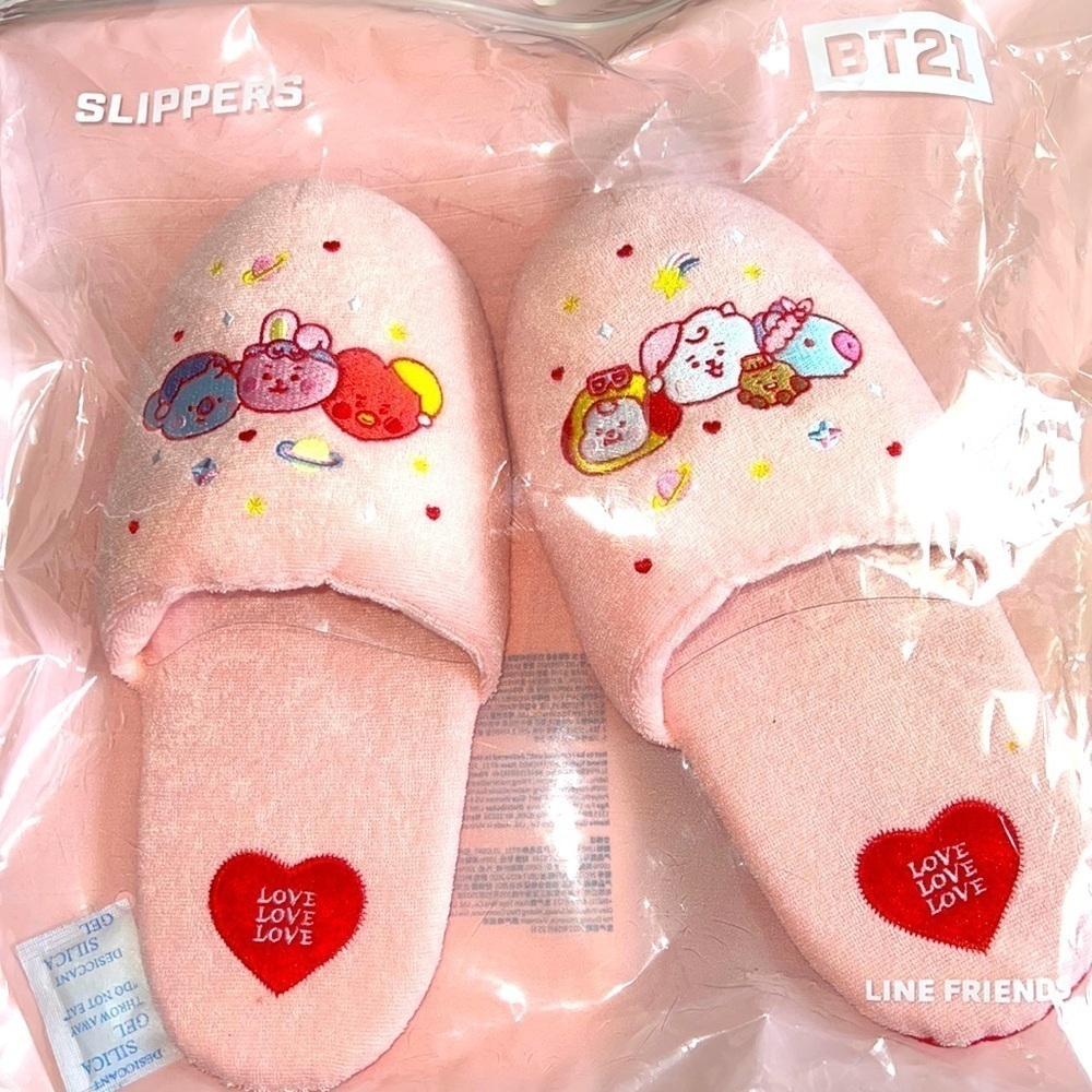 BT21 BABY Party Night Indoor Slippers size 8 -8 1/2 - Picture 4 of 6